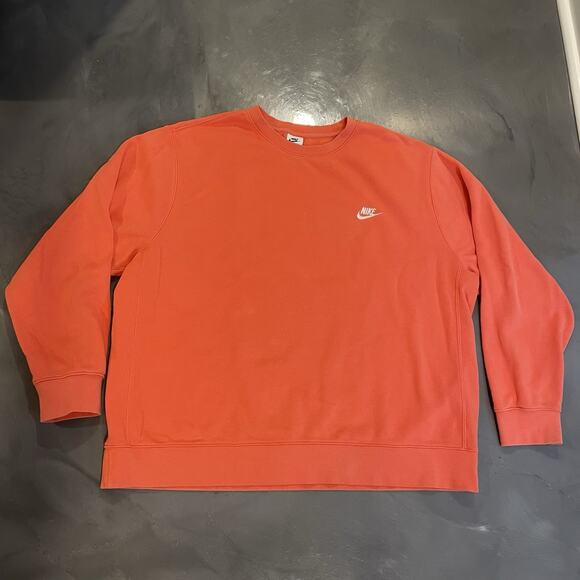 Nike Tops - NIKE Sportswear Club Fleece Crewneck Sweatshirt Size XXL Coral Women’s Swoosh